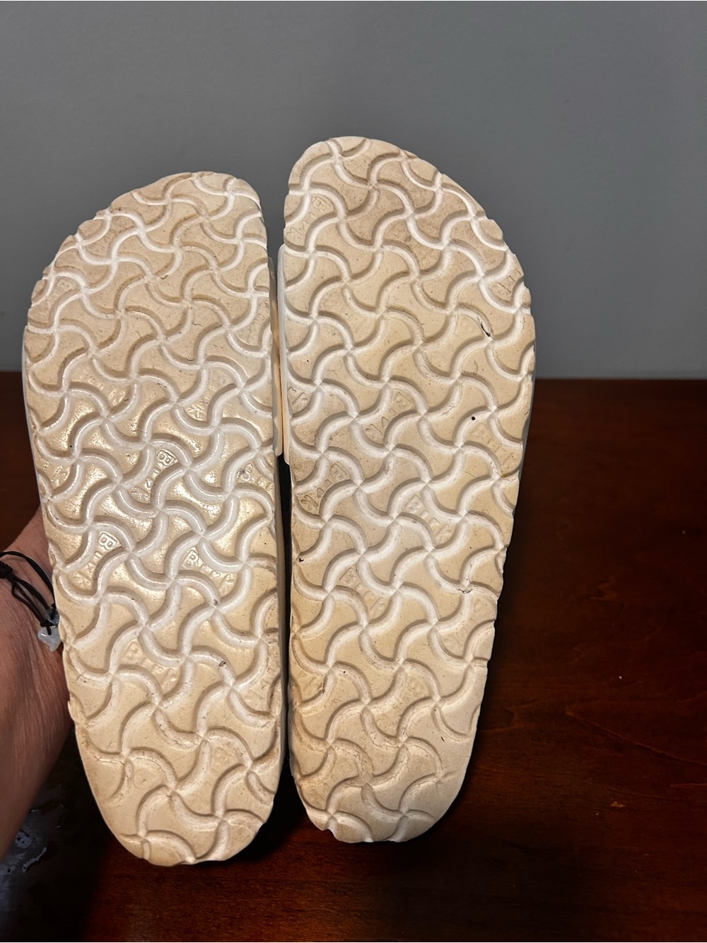 Birkenstock White Single Strap Slide EVA Sandals with Buckle 39/8.5 - Picture 8 of 14